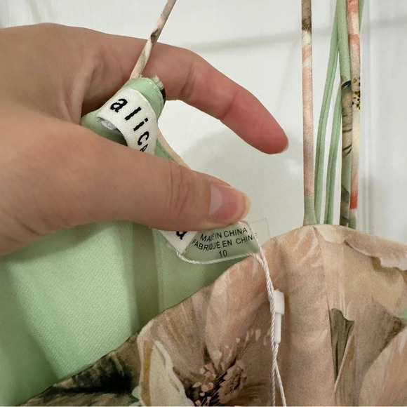 Alice + Olivia Lorelle Floral Open Back MIDI Dress Women’s Size 10 - Picture 5 of 12